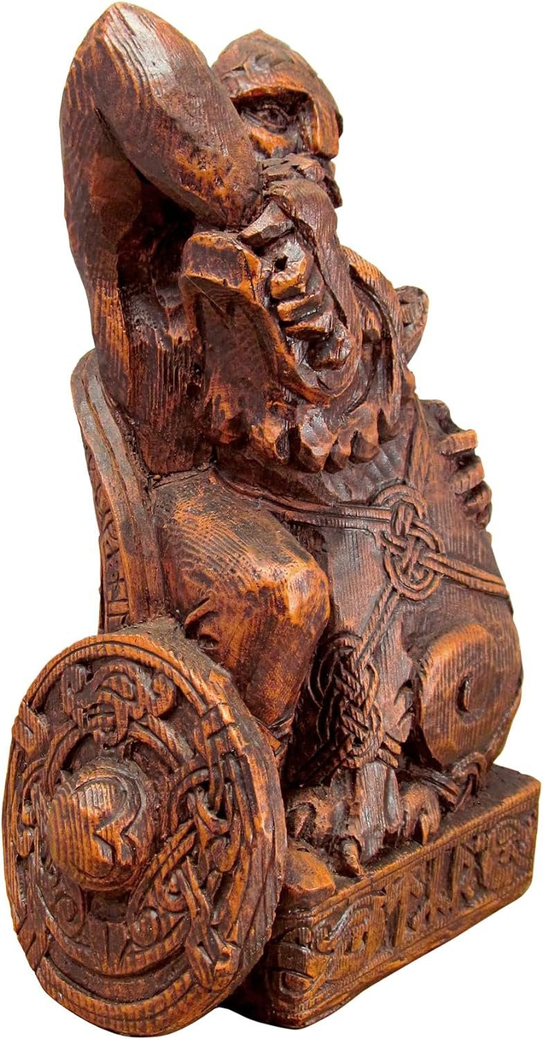 挪威神Tyr雕像木饰面棕色 挪威神Tyr雕像木饰面棕色 - 图片 4