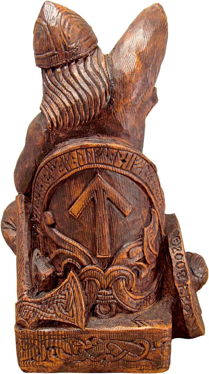 挪威神Tyr雕像木饰面棕色 挪威神Tyr雕像木饰面棕色 - 图片 5