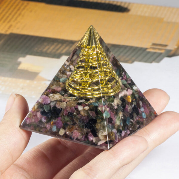 天然水晶碎石树脂金字塔 能量发生器  铜线绕环能量凝聚 欧美新品 - 图片 11