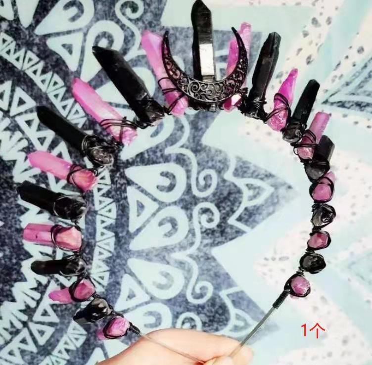 新款欧美风水晶皇冠头饰 天然石头灰色发饰 女巫风人工发箍 仪式工具 新款欧美风水晶皇冠头饰 天然石头灰色发饰 女巫风人工发箍 仪式工具 - 图片 20