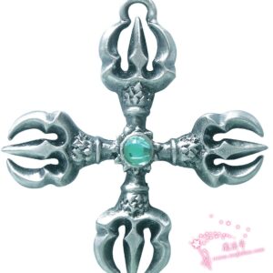 *进口金刚杵项链男女士佛教法器挂件护身符咒降魔杵辟邪饰品吊坠
