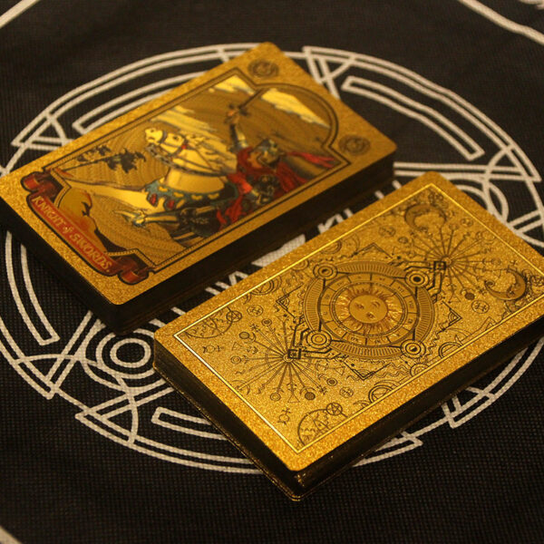 TLMF新款金箔塔罗牌tarot烫金彩印塔罗牌塑料PVC防水桌游扑克牌 - 图片 8