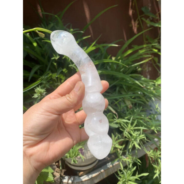 天然白水晶原石雕刻水晶按摩棒 - 图片 3
