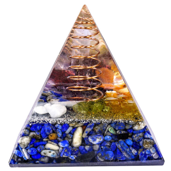 天然水晶能量金字塔铜线绕线水晶碎石摆件冥想能量塔 能量发生器 摆件 - 图片 8