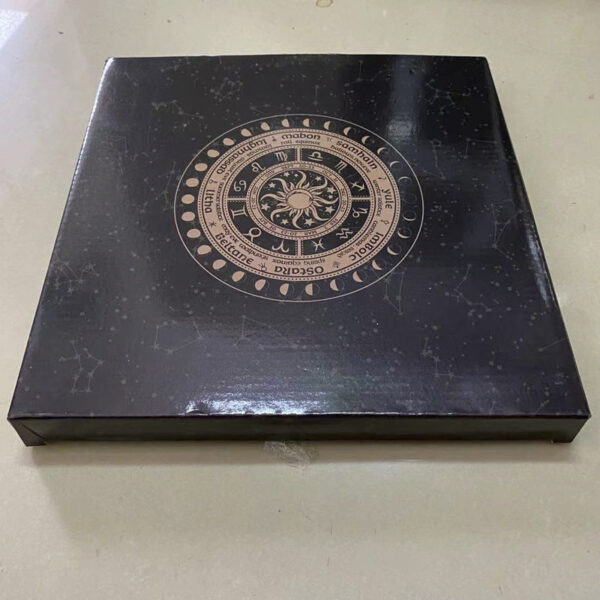女巫占卜水晶橡木能量盘  祭坛星盘 轮盘橡木雕刻星盘 能量盘 - 图片 16