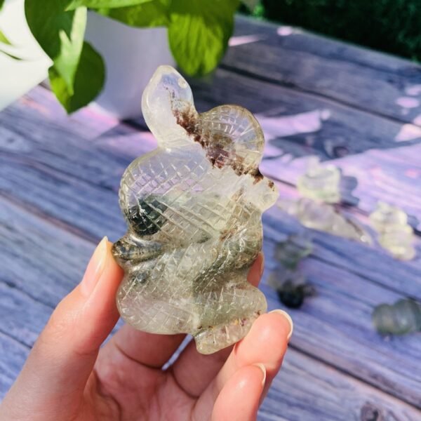 天然绿幽灵水晶雕刻水晶蛇吊坠挂件小摆件直供 - 图片 4
