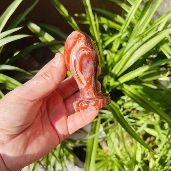 天然粉晶 红玉原石雕刻小灯泡水晶按摩棒摆件 - 图片 5