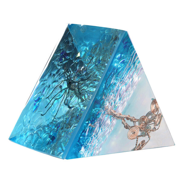天然水晶能量金字塔铜线绕生命树树脂摆件 家居桌面 能量发生器 饰品 - 图片 2