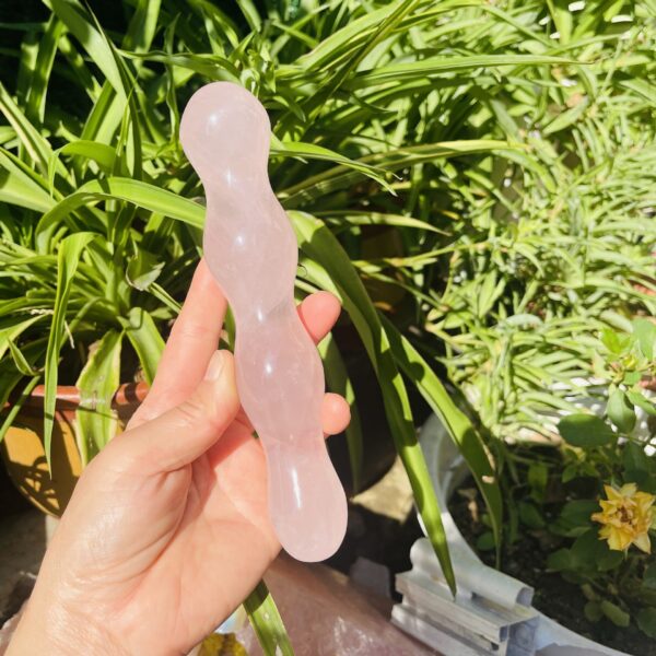 天然粉晶雕刻打磨原石 水晶按摩棒水晶糖葫芦 - 图片 2