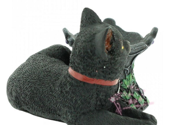 *进口宇宙女巫的猫黑色水晶球架 女巫的可爱伴侣 女巫增强水晶能量 - 图片 5