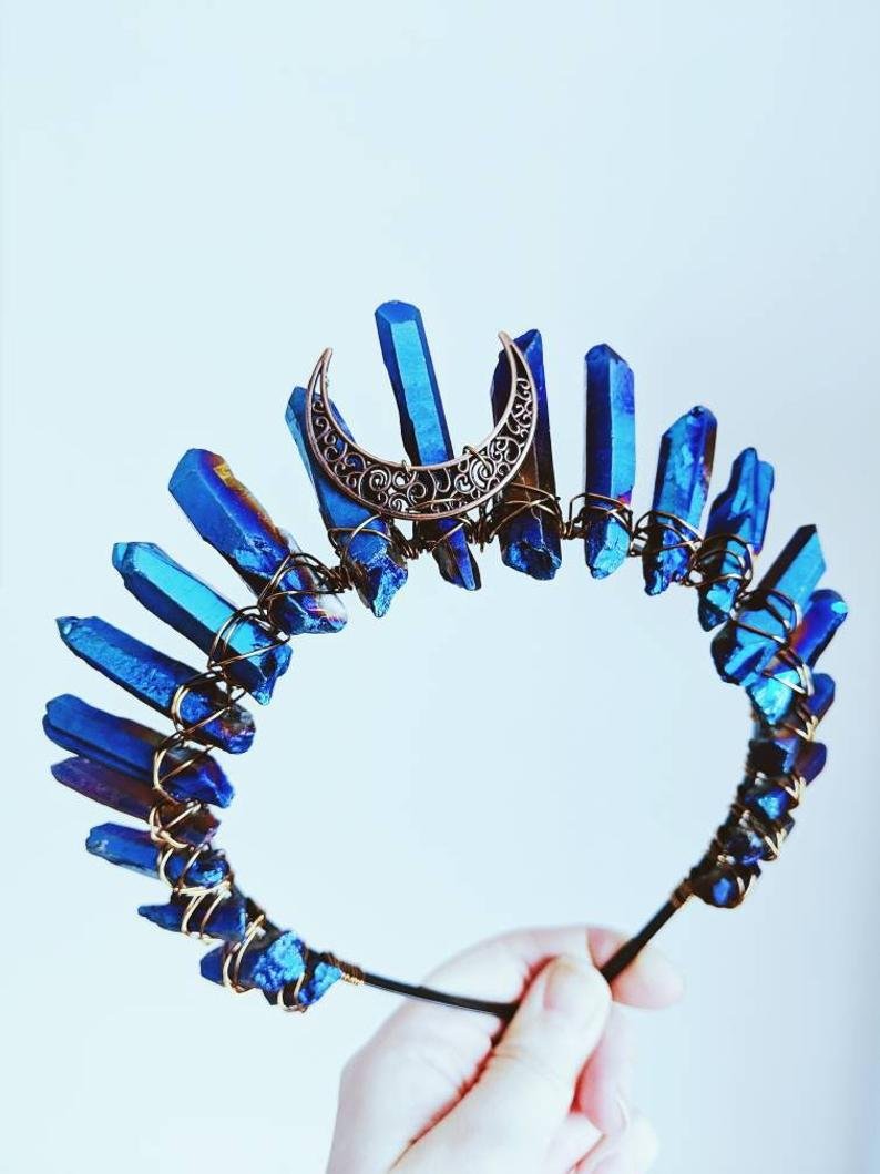 新款欧美风水晶皇冠头饰 天然石头灰色发饰 女巫风人工发箍 仪式工具 新款欧美风水晶皇冠头饰 天然石头灰色发饰 女巫风人工发箍 仪式工具 - 图片 17