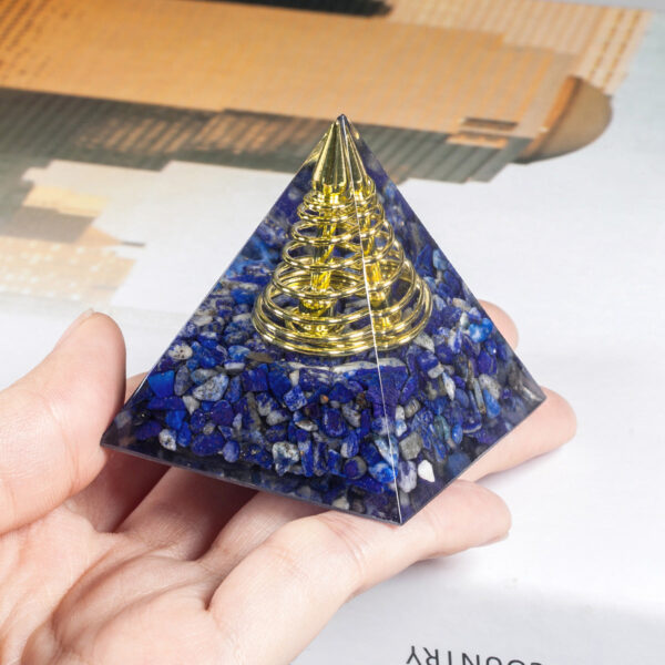 天然水晶碎石树脂金字塔 能量发生器  铜线绕环能量凝聚 欧美新品 - 图片 4