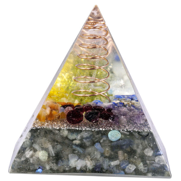 天然水晶能量金字塔铜线绕线水晶碎石摆件冥想能量塔 能量发生器 摆件 - 图片 12