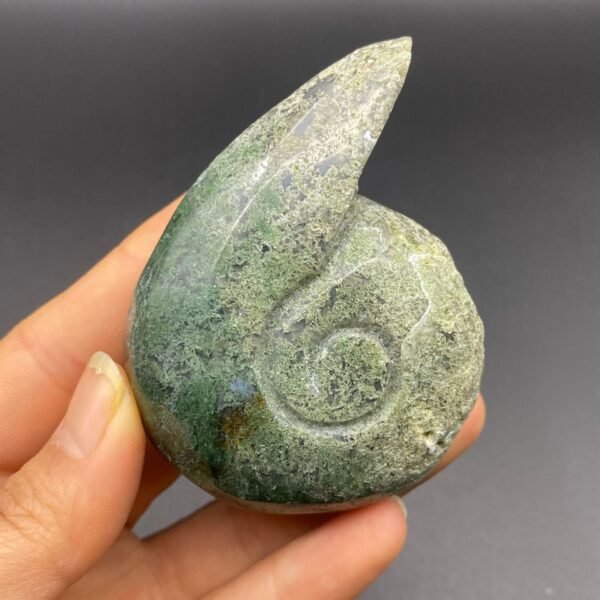 天然水草玛瑙蜗牛精品水晶手工雕刻件桌面摆件手工雕刻件 - 图片 3