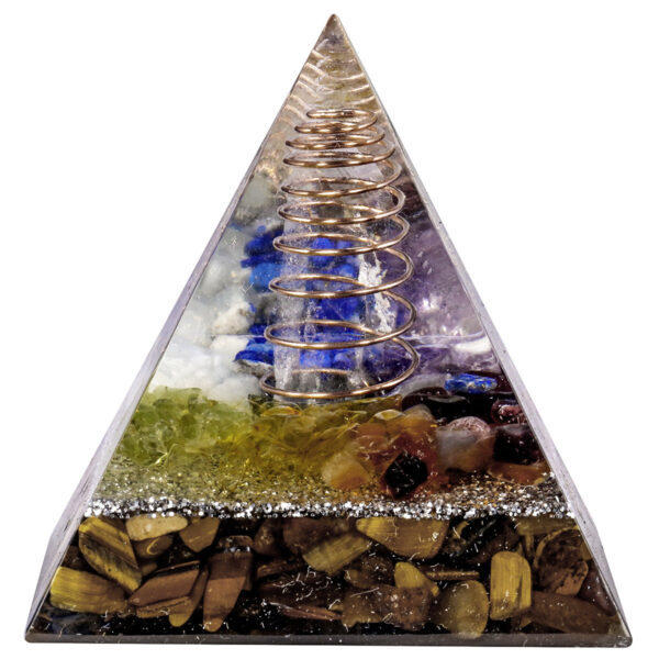 天然水晶能量金字塔铜线绕线水晶碎石摆件冥想能量塔 能量发生器 摆件 - 图片 14