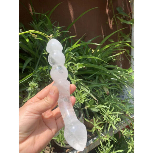 天然白水晶原石雕刻水晶按摩棒 - 图片 7