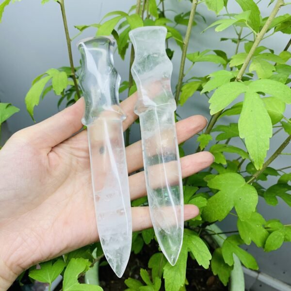 天然白水晶雕刻水晶匕首客厅办公装饰摆件 热销 - 图片 2