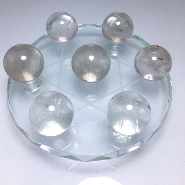 天然白水晶球七星阵摆件 水晶工艺礼品 家居办公室摆件 - 图片 2