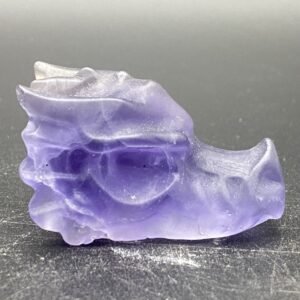 天然萤石狼头精品水晶手工雕刻件桌面摆件手工雕刻件装饰