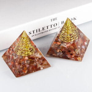 天然水晶碎石树脂金字塔 能量发生器  铜线绕环能量凝聚 欧美新品