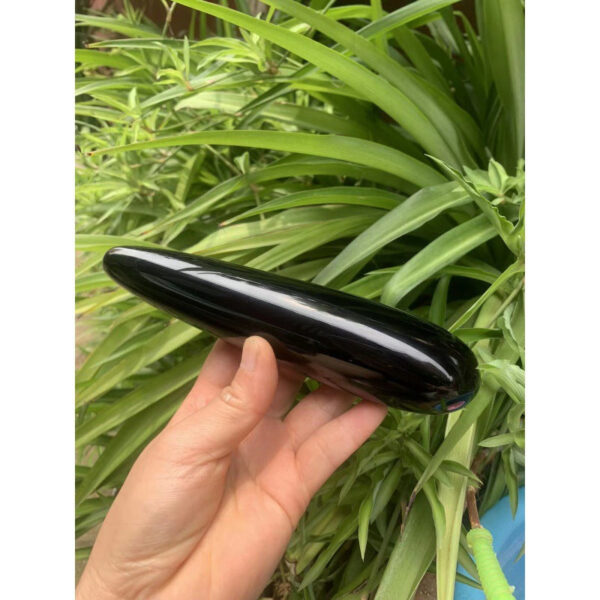 天然黑曜石水晶按摩棒 - 图片 2