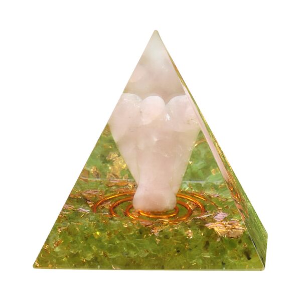 天然粉晶雕刻天使水晶能量金字塔 水晶碎石能量凝聚冥想 能量发生器 - 图片 10