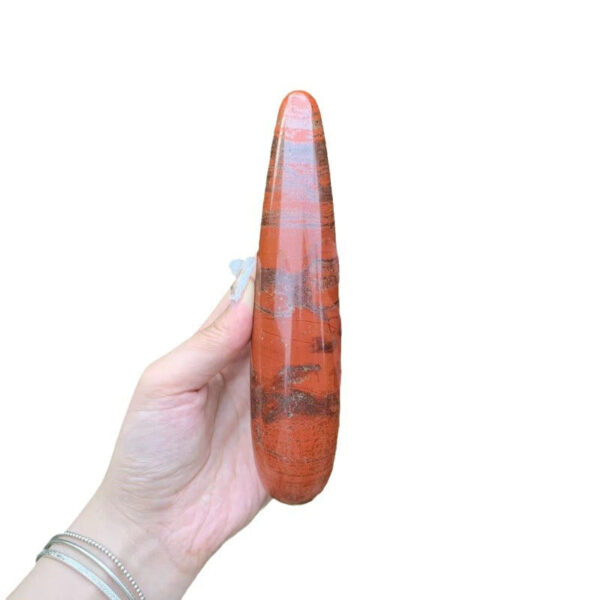 天然红玉雕刻原石打磨水晶按摩棒 - 图片 3