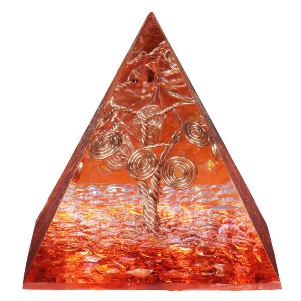天然水晶能量金字塔铜线绕生命树树脂摆件 家居桌面 能量发生器 饰品 - 图片 8