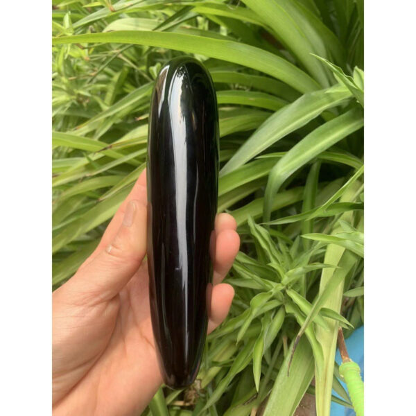 天然黑曜石水晶按摩棒 - 图片 3
