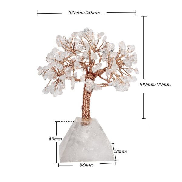 创意树脂金字塔底座发财树天然水晶碎石树桌面 能量发生器 小摆件 - 图片 5