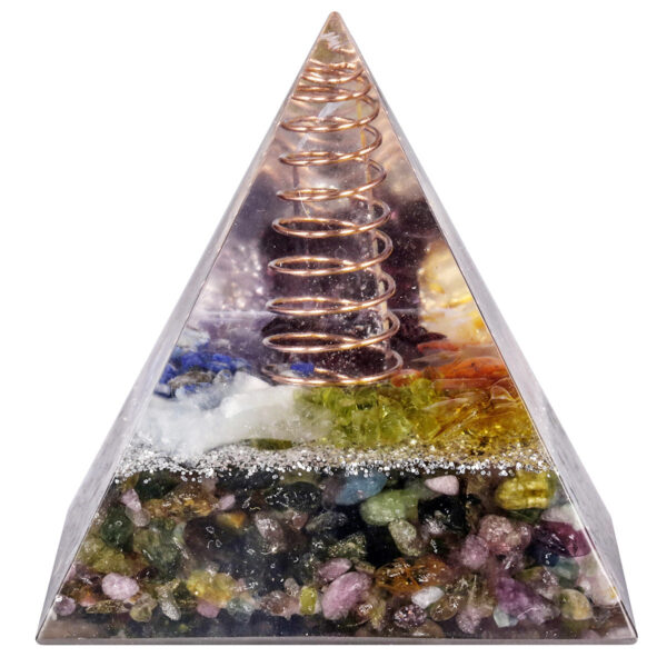 天然水晶能量金字塔铜线绕线水晶碎石摆件冥想能量塔 能量发生器 摆件 - 图片 13