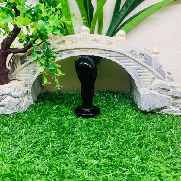 天然黑曜石雕刻件水晶摆件 - 图片 6