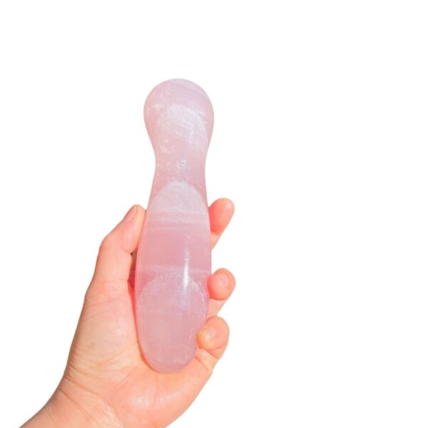 天然粉晶雕刻打磨原石 水晶按摩棒 - 图片 2
