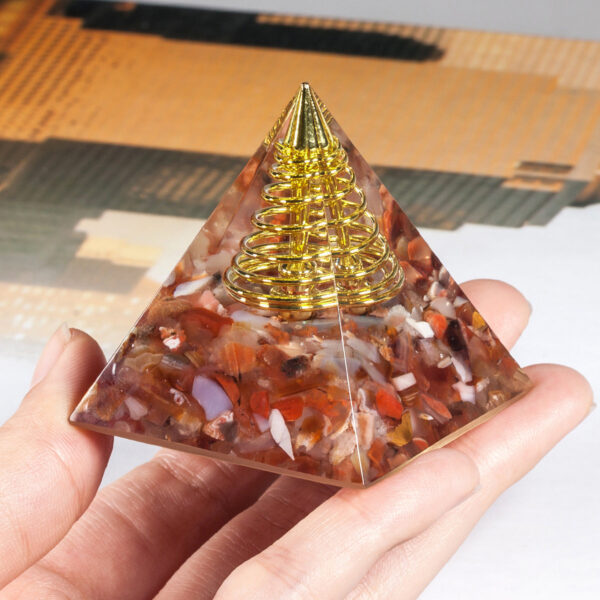 天然水晶碎石树脂金字塔 能量发生器  铜线绕环能量凝聚 欧美新品 - 图片 8