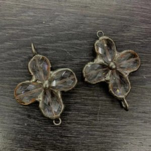 天然能量水晶 复古风个性十字架吊坠纯手工包边电镀 产品灵气师手工