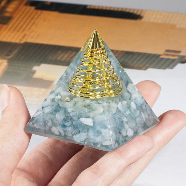 天然水晶碎石树脂金字塔 能量发生器  铜线绕环能量凝聚 欧美新品 - 图片 9