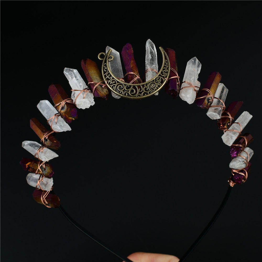 新款欧美风水晶皇冠头饰 天然石头灰色发饰 女巫风人工发箍 仪式工具 新款欧美风水晶皇冠头饰 天然石头灰色发饰 女巫风人工发箍 仪式工具 - 图片 10