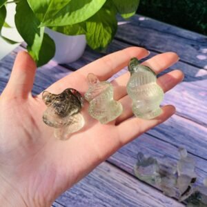 天然绿幽灵水晶雕刻水晶蛇吊坠挂件小摆件直供