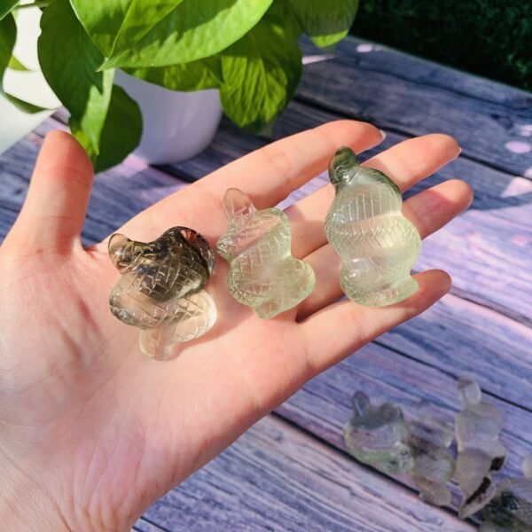 天然绿幽灵水晶雕刻水晶蛇吊坠挂件小摆件直供