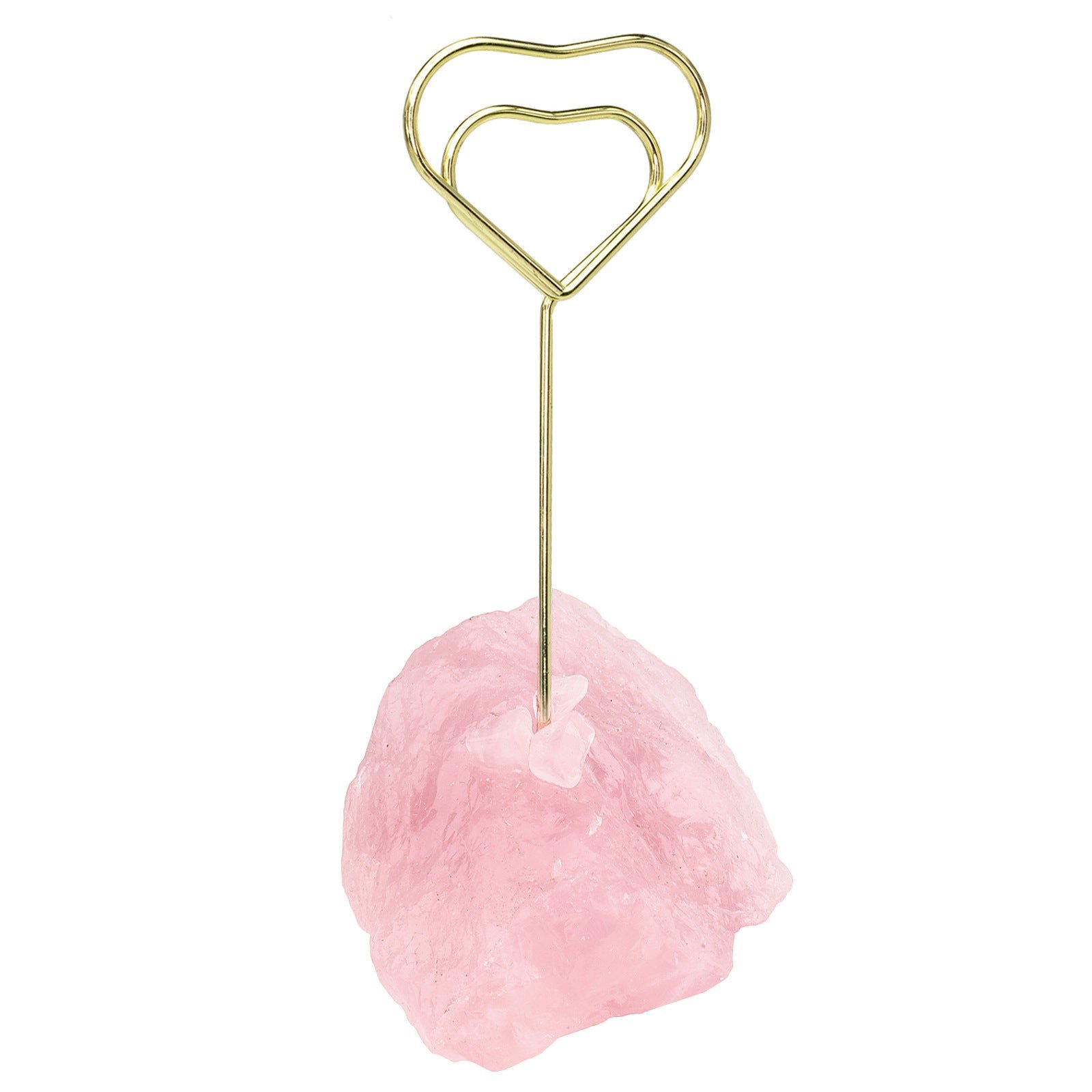 天然粉晶原石底创意金属图案便签夹 立式ins风简约卡片留言照片夹 天然粉晶原石底创意金属图案便签夹 立式ins风简约卡片留言照片夹 - 图片 6