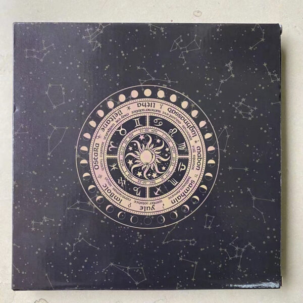 女巫占卜水晶橡木能量盘  祭坛星盘 轮盘橡木雕刻星盘 能量盘 - 图片 17