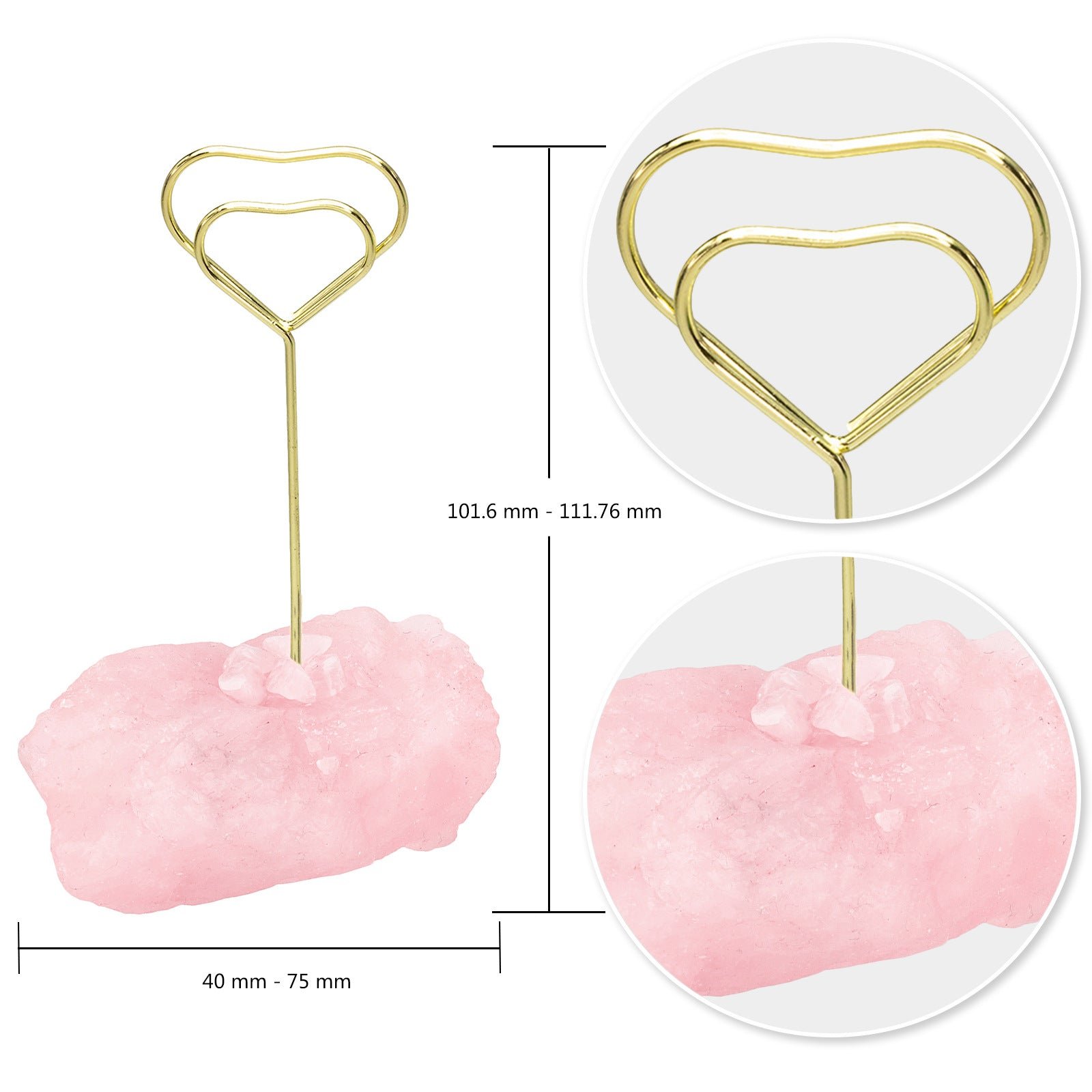 天然粉晶原石底创意金属图案便签夹 立式ins风简约卡片留言照片夹 天然粉晶原石底创意金属图案便签夹 立式ins风简约卡片留言照片夹 - 图片 5
