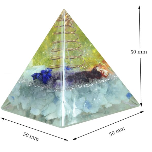 天然水晶能量金字塔铜线绕线水晶碎石摆件冥想能量塔 能量发生器 摆件 - 图片 4