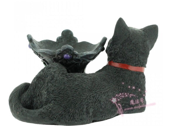 *进口宇宙女巫的猫黑色水晶球架 女巫的可爱伴侣 女巫增强水晶能量 - 图片 3