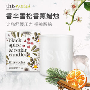 thisworks雪松辛味香薰蜡烛220g舒缓压力提神醒脑家用无烟香薰