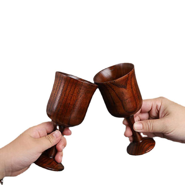 五芒星三相月圣杯 木质高脚杯 Wicca摆件 wooden cup - 图片 4