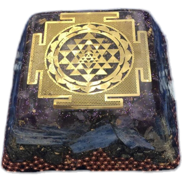 正品 进口灵气师玛雅奥格尼金字塔 18k Shri Yantra充能金字塔紫晶蓝石 - 图片 5