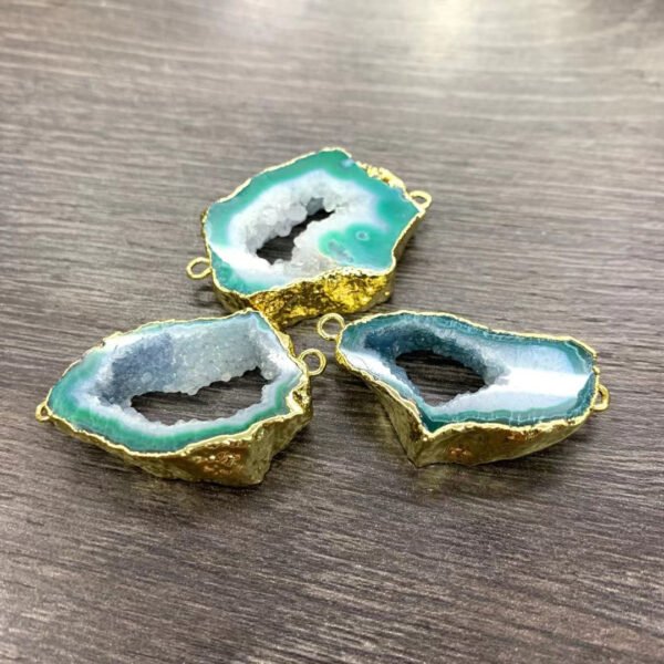 天然能量水晶 玛瑙晶牙彩色吊坠纯手工包边电镀  产品灵气师手工 - 图片 4