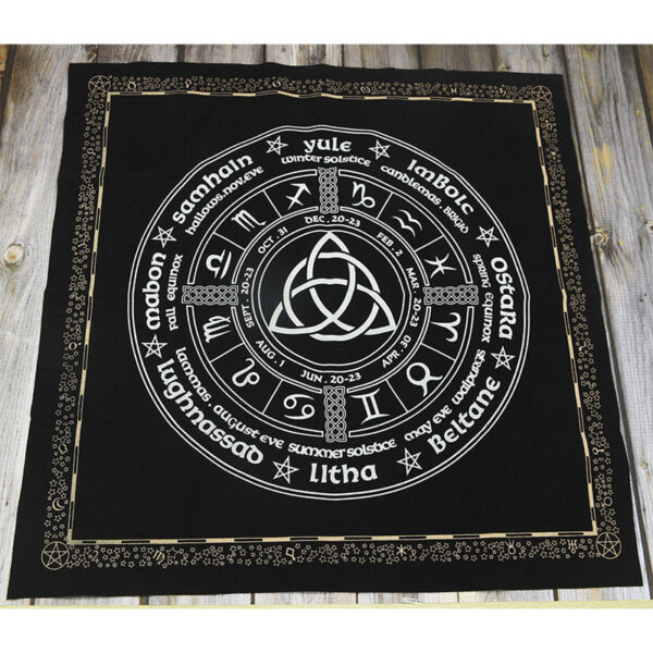 Triquetra Pagan Wheel of the Year 女巫日历塔罗牌altar桌布