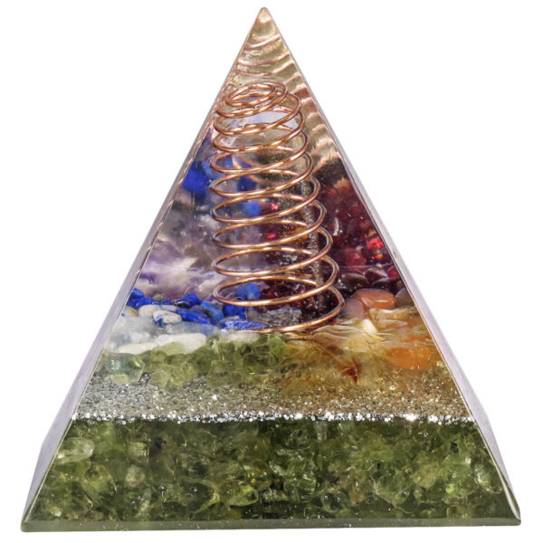 天然水晶能量金字塔铜线绕线水晶碎石摆件冥想能量塔 能量发生器 摆件 - 图片 9
